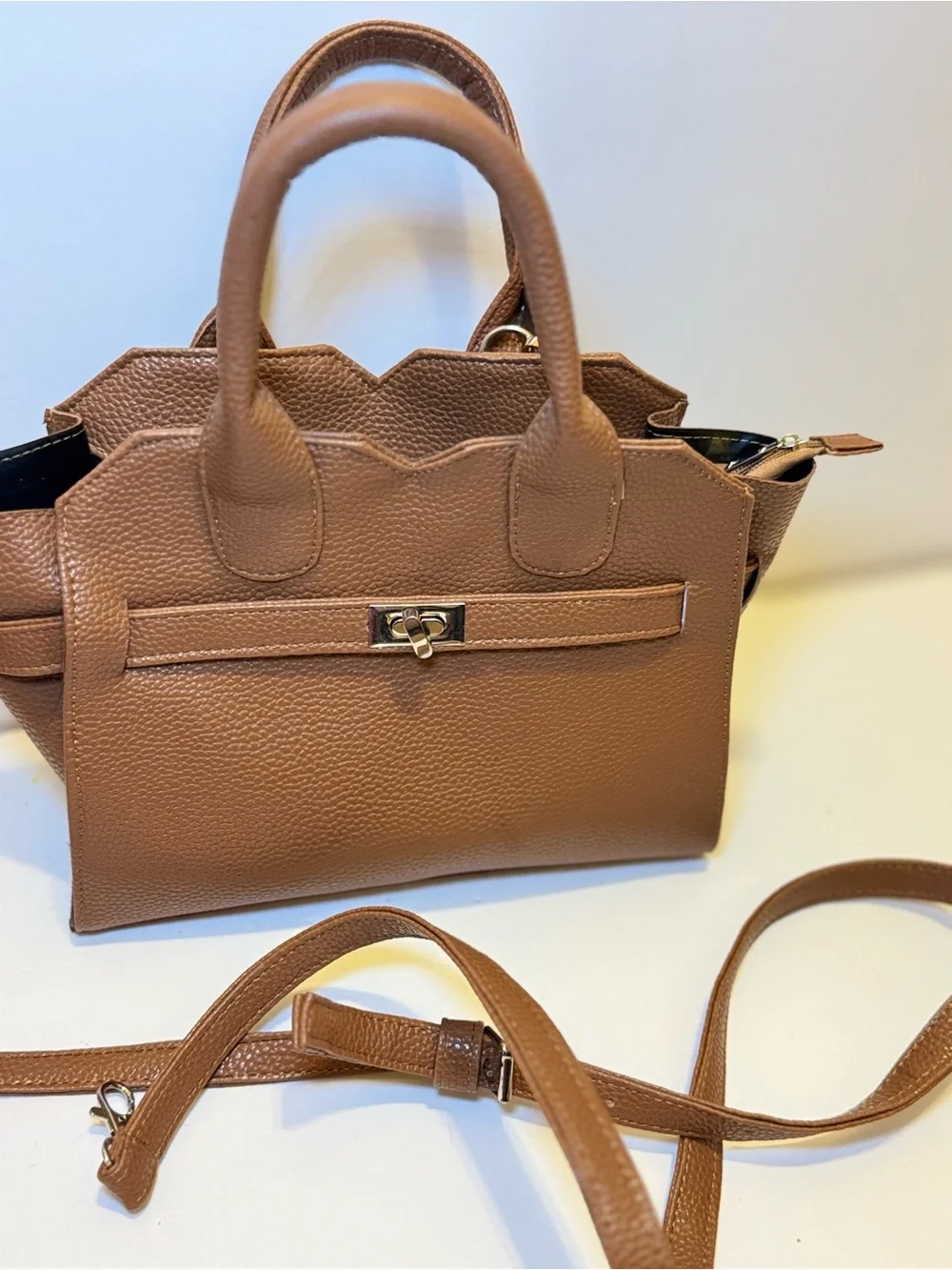 Classic Women's Top-Handle Satchel Bag in Brown